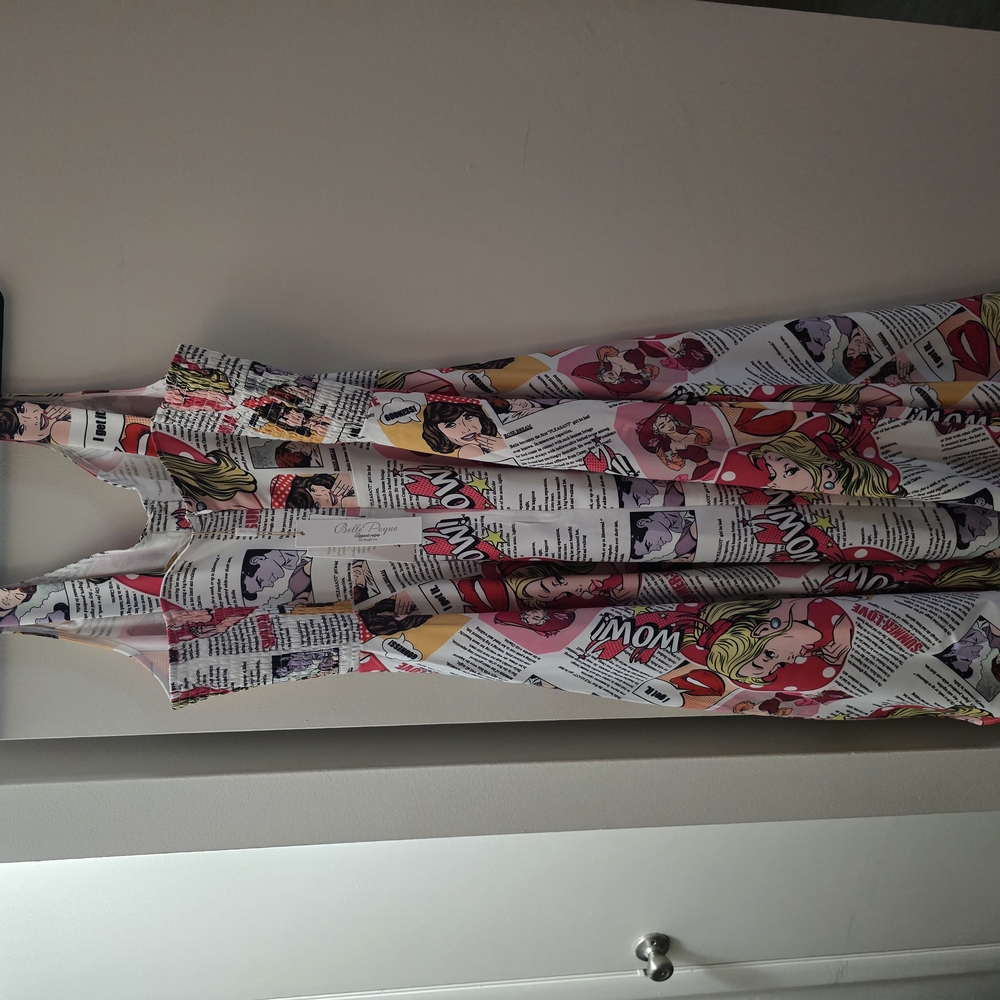 Comic Print Sleeveless Dress